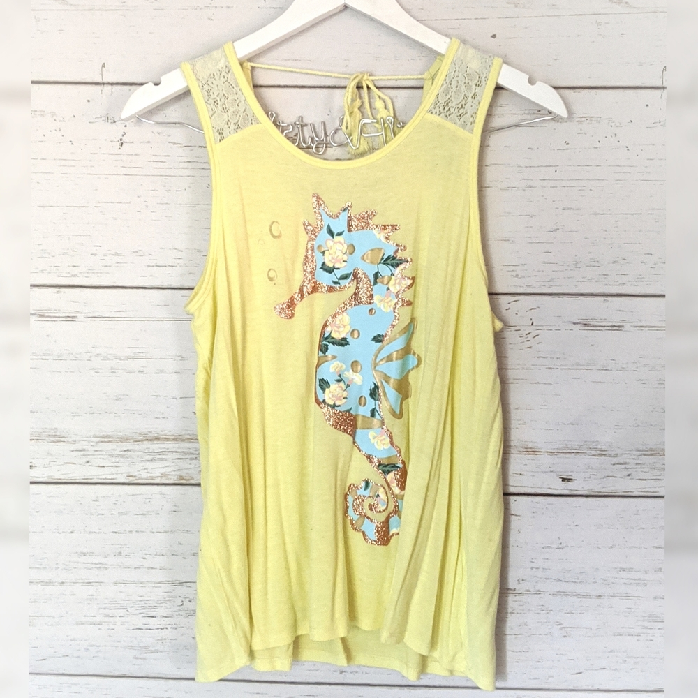 Justice Top | Girl Plus Size Seahorse Tank Top